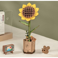 ROBOTIME Rowood 3D dřevěné puzzle Slunečnice 86 dílků