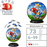 RAVENSBURGER 3D Puzzleball Sonic 72 dílků