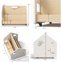 BusyKids Oboustranná knihovna na kolečkách bílá