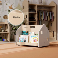 BusyKids Oboustranná knihovna na kolečkách bílá