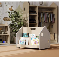 BusyKids Oboustranná knihovna na kolečkách bílá