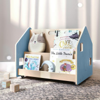 BusyKids Oboustranná knihovna na kolečkách modrá