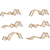 BusyKids Dřevěné domácí žebřiny s hrazdou nelakované