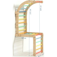 BusyKids Dřevěné domácí žebřiny s hrazdou duhové