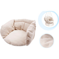 Houpací křeslo LUARO s opěradlem - ecru - 80 cm + polštář