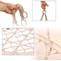 Houpací křeslo LUARO s opěradlem - ecru - 80 cm + polštář XXL