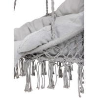 Houpací křeslo LUARO s opěradlem - šedé - 80 cm + polštář XXL