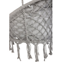 Houpací křeslo LUARO s opěradlem - šedé - 80 cm + polštář XXL