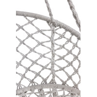 Houpací křeslo LUARO s opěradlem - šedé - 80 cm + polštář XXL