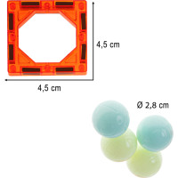 Svítící magnetická kuličková dráha - 49 prvků