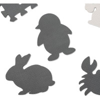 Pěnová puzzle podložka pro děti 9 prvků - šedá/ecru - 85cm x 85cm x 1cm