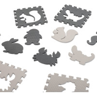 Pěnová puzzle podložka pro děti 9 prvků - šedá/ecru - 85cm x 85cm x 1cm
