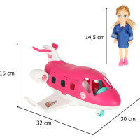 Letadlo pro panenky s letuškou - růžové