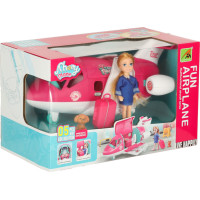 Letadlo pro panenky s letuškou - růžové