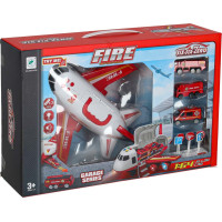 Transportní letadlo + 3 hasičské vozy