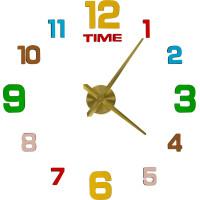 Samolepicí nástěnné hodiny 80-90 cm - barevné - 12 číslic