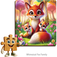 WOODEN CITY Dřevěné puzzle Liščí rodinka 20 dílků