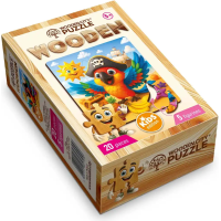 WOODEN CITY Dřevěné puzzle Pirátský papoušek 20 dílků