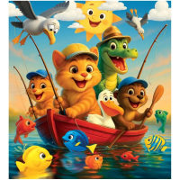 WOODEN CITY Dřevěné puzzle Rybaření 20 dílků