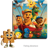 WOODEN CITY Dřevěné puzzle Rybaření 20 dílků