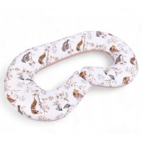 Hnízdečko (kokon) pro miminko/těhotenský polštář 2v1 s doplňky - Ptáčci/béžové