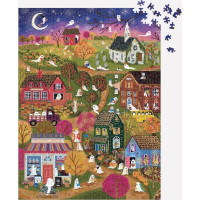 GALISON Metalické puzzle Strašidelná vesnice 1000 dílků