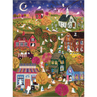 GALISON Metalické puzzle Strašidelná vesnice 1000 dílků