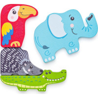 WOODY Obrysové puzzle Zvířátka 11 dílků