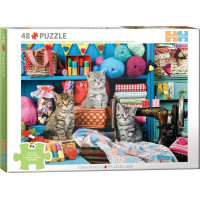 EUROGRAPHICS Puzzle Connecting Pieces: Kočičí pletení 48 dílků