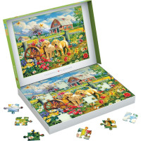 EUROGRAPHICS Puzzle Connecting Pieces: Štěňata na jaře 48 dílků