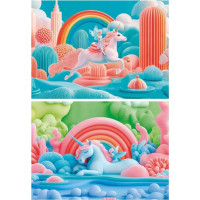 EDUCA Puzzle Magičtí jednorožci 2x48 dílků