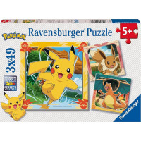 RAVENSBURGER Puzzle Pokémon 3x49 dílků