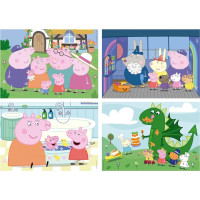 EDUCA Puzzle Prasátko Peppa 4v1 (20,40,60,80 dílků)