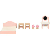 Dřevěný nábytek do domečku pro panenky - růžový