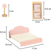 Dřevěný nábytek do domečku pro panenky - růžový