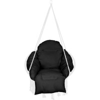 Podsedák LUARO XXL do houpacího křesla - černý