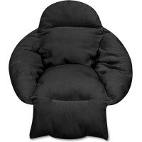 Podsedák LUARO XXL do houpacího křesla - černý