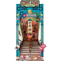 RoboTime 3D skládačka Zarážka na knihy Miniatura domečku Městská ulice