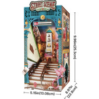 RoboTime 3D skládačka Zarážka na knihy Miniatura domečku Městská ulice