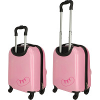Dětský cestovní kufr na kolečkách - Růžová kočka