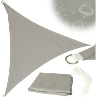 Ochranná trojúhelníková stínící plachta proti slunci LUARO - 3x3x3 m - šedá