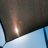 Ochranná trojúhelníková stínící plachta proti slunci LUARO - 3x3x3 m - šedá