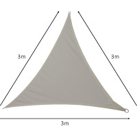 Ochranná trojúhelníková stínící plachta proti slunci LUARO - 3x3x3 m - šedá