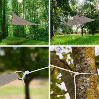 Ochranná trojúhelníková stínící plachta proti slunci LUARO - 3x3x3 m - šedá