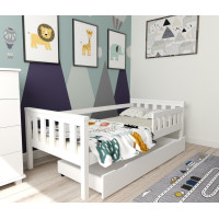 Dětská postel z masivu borovice FRANK - 200x90 cm - bílá