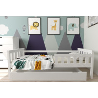 Dětská postel z masivu borovice FRANK - 200x90 cm - bílá