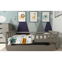 Dětská postel z masivu borovice FRANK - 200x90 cm - šedá