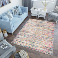 Kusový koberec AZUR static - šedý/růžový/modrý, 80x150 cm