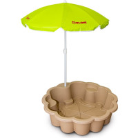 DOLONI Pískoviště Květina EKO béžová se slunečníkem