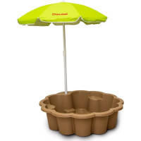 DOLONI Pískoviště Květina EKO hnědá se slunečníkem